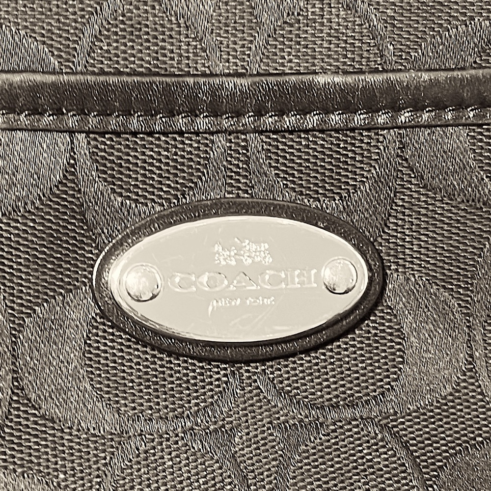 NEW Coach Black Signature Canvas and Leather File Crossbody Handbag - Picture 2 of 15